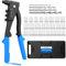 VORXEON Nietenzange Set Nietzange Mit 4pcs TLG HSS-Bohrer(2.4/3.4/4.2/5.0mm) 100pcs Nieten 2,4/3,2/4,0/4,8 mm Nietwerkzeug Popnietenzange Für Möbel