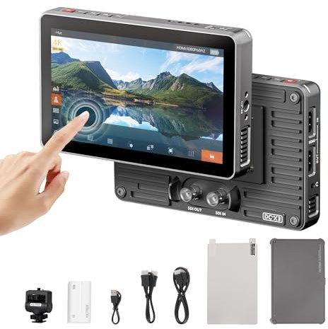 VILTROX DC - X3 écran Tactile fhd IPS caméra Moniteur, 2000 nit 4K SDI HDMI entrée/Sortie vidéo Live Monitor kit avec Masque Solaire, lut 3D, Forme d'onde, histogramme et Outil de Miroir vectoriel