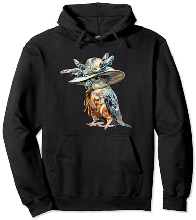 Eleganter Kakadu Vogel mit gefiedertem Hut Federhut Design Pullover Hoodie