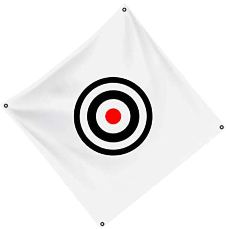 HONMEET Faltbares Golf Schlagnetz aus Segeltuch Weiß Robust und Leicht für Indoor und Outdoor Übungstraining