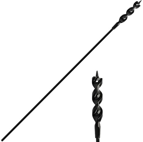 Flexible Installer Drill Bit for Pulling Wires Through Walls Ceilings and Sidewalks, 54-Inch Long, 3/4-Inch Auger with a Fish Eye Hole and Screw Point, 1/4 3-Flat Anti-Slip Shank.