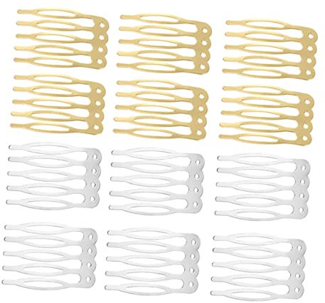 Healeved 100pcs Diy Hair Combs Clips Teeth Combs Wig Diy Clip for Women Girls Hair Combs for Wig Headdress Combs for Styling and Accessories