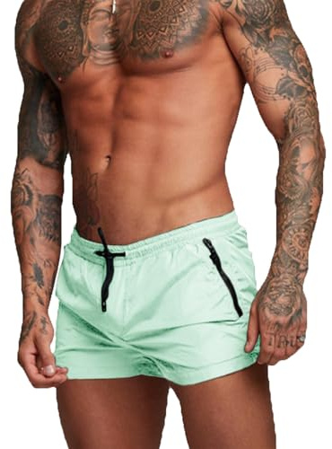 EDOTON Maillot de Bain pour Homme Trunks Boxer Shorts Pantalon Court de Sport Plage Loisir Cordon de Serrage Ajustable (EU M, A - Bleu)