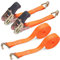 Heavy Duty Ratchet Straps with Hook - 2 X 800KG Break Strength Tie Down Straps 6M x 25MM Ratchet Straps with Cam Buckle for Motorcycles/Car/Trailer/Household/Cargo (2PCS/Orange)