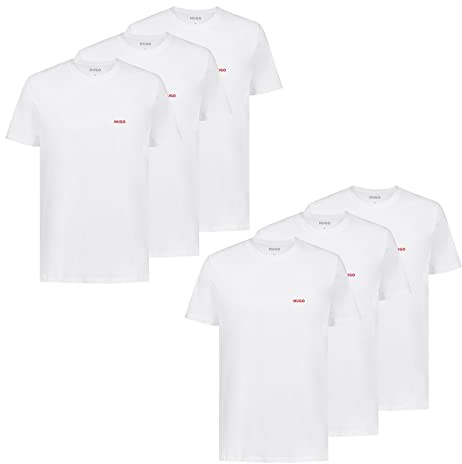 HUGO Herren T-Shirts Kurzarmshirts Cotton Crew-Neck 6er Pack