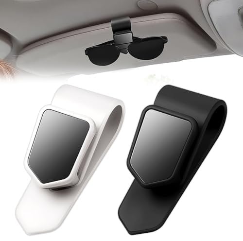 2 PCS Sunglasses Holder for Car Visor Car Sunglasses Holder Car Glasses Holder Glasses Holder for Car Sunglass Holder for Car Suitable for Car Sun Visors and Glasses of Different Sizes (Black)