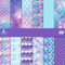 MIATTCLD Dekorpapier mit Meerjungfrau Muster, 24 Blatt/12 Designs Doppelseitiges Bastelpapier Decoupage Papier Kartenpapier Scrapbooking Papier