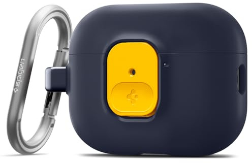 Spigen Nano Pop Case Compatible with Airpods Pro 3 (2025) - Blueberry Navy | Two-Tone Secure Locking Clip, Carabiner Included, Wireless Charging Compatible - Blueberry Navy