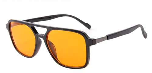 OKH Blue Light Glasses Men Women Retro Double Bridge Gaming Glasses for Screens TV Phone Computer Anti-Fatigue Anti Glare