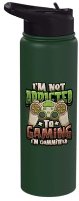 I´m Not Addicted to Gaming I´m Committed Gamer Stainless Steel Insulated Water Bottle