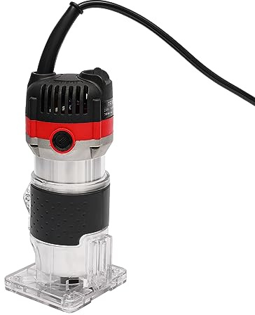 Electric Router Tool Trimmer Woodworking Edge Profiling Hand Wood Laminator Joiners Compact Palm Joiner Cutting Bits Power Routers Set Handheld Trim with Base for Laminate Flooring DIY Slotting
