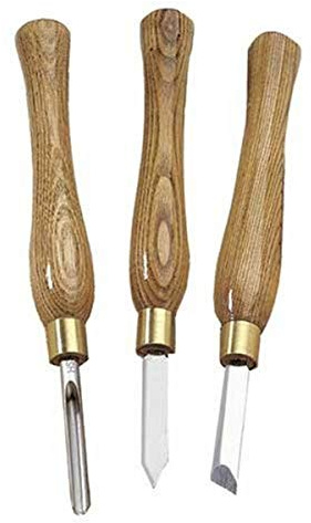 PSI Woodworking LCPM3 Lathe Penturning HSS Chisel Set, 3-Pieces