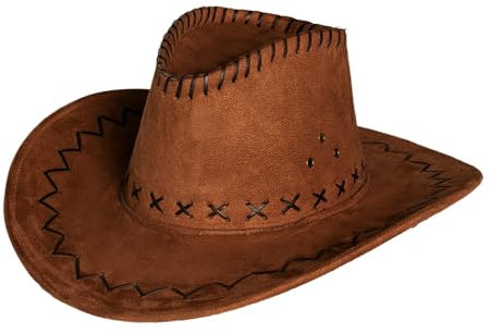 Boland 01268 - Cowboyhut für Erwachsene, Western Hut für Faschingskostüme, Sheriff, Gaucho, Cowgirl, Halloween, Karneval, JGA, Braun