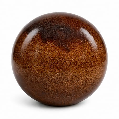 Keramik Kugel 20 cm Gartenkugel Dekokugel Gartenfigur Dekoration aus frostfester, witterungsbeständiger, robuster Steinzeug-Keramik Outdoor (braun-glänzend)