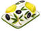 Lashuma Handgemachte Kleine Butterdose aus Bemalter Italienischer Keramik Zitrone - Olive, Butterbox Größe 12x9 cm