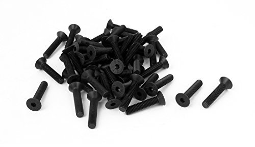 sourcing map 50 Stück M4x 20mm Senkkopfschrauben 10.9 Kohlenstoffstahl Senkkopf Innensechskant Flachkopfschrauben Schwarz