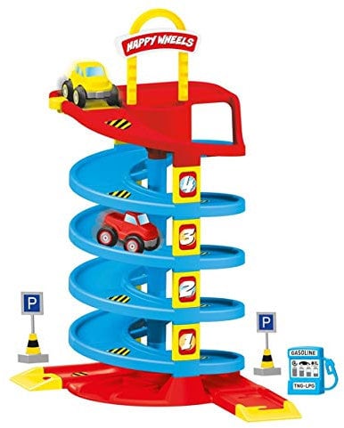 DOLU Kinderspielzeug Garage Spielstraße Spielbahn 38-teilig