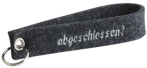 Fan-O-Menal Filz-Schlüsselanhänger mit Stick abgeschlossen? Gr. ca. 17x3cm 14075 dunkelgrau