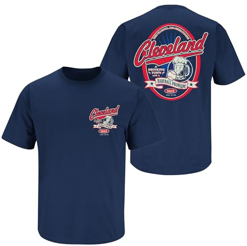 Smack Apparel Cleveland Indians Fans. Trinken Town. Cleveland Trinken Town mit Ein Baseball Problem. Marineblau T-Shirt (S-5 X), Unisex-Erwachsene Herren Damen, navy, 3X