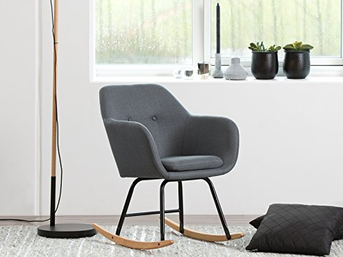 möbelando Schaukelstuhl Schwingstuhl Relaxstuhl Schwingsessel Stuhl Sessel Eniza I dunkelgrau