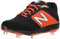 New Balance Men's 3000v4 Baseball Shoe, Black/Orange, 17 2E US
