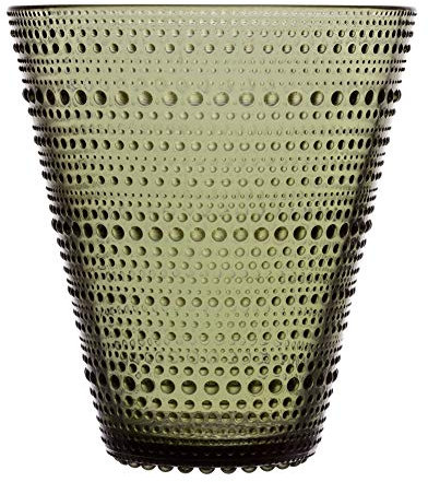 Iittala Kastehelmi Vase 154mm, moosgrün, Oiva Toikka