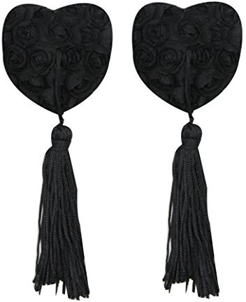 Sexy Pasties BH wiederverwendbar Silikon Brustblätter, schwarz, Einheitsgröße