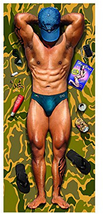 Goodman Design Strandtuch mit lustigem Motiv und Urkunde: Relax Man - sexy Mann - Badespaß garantiert! - Handtuch - Das Must-Have für den Urlaub