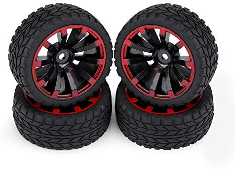 4 Stücke Fernbedienung Auto Gummireifen Racing Off-Road Fahrzeug Felge für RC 1:10 Autoteil( Kornmuster)