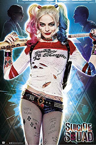 Suicide Squad Poster Harley Quinn Daddys Lil Monster (61cm x 91,5cm) + 2 St. transparente Posterleisten mit Aufhängung