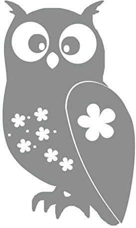 kleb-Drauf® | 1 Eule | Grau - glänzend | Autoaufkleber Autosticker Decal Aufkleber Sticker | Auto Car Motorrad Fahrrad Roller Bike | Deko Tuning Stickerbomb Styling Wrapping