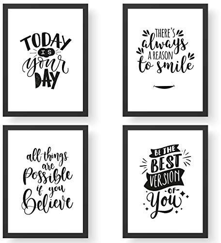 Papierdrachen 4 Premium Poster DIN A4 | Bilder für Küche und Wohnzimmer - schwarz-weiß - motivierende Sprüche - hochwertige ungerahmte Kunstdrucke mit Spruch | Dekoration | Wandbild