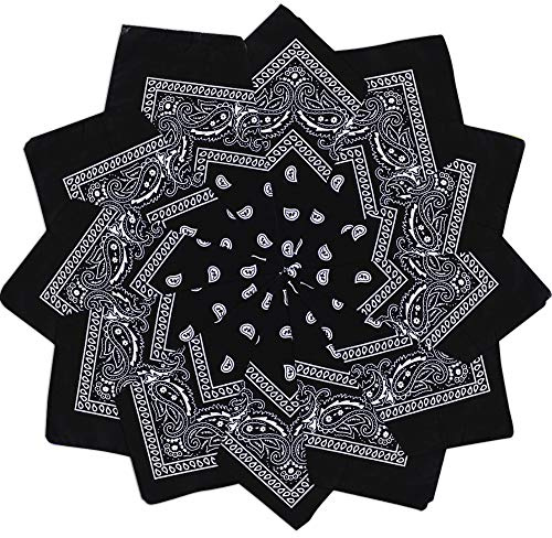 Vivibel Bandana Kopftuch Baumwolle,12er Paisley Bandana Halstuch 55 x 55 cm Kopftuch Armtuch Mischfarben Haar, Hals, Kopf Schal Nickituch Vierecktuch