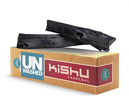 Kishu Charcoal Unwashed - 2 Regular Sticks for Pitchers. The Only Certified & Tested Charcoal Water Purifier. Absorbs Toxins.