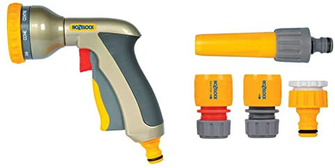 Hozelock Ltd Multi Plus Spray Gun, Multicolour & 2352 Hose Fitting Starter Set