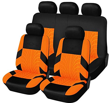 GELing Auto-Sitzbezüge Vordersitze, Auto-Sitzbezüge Set Universal Schonbezüge für Auto Sitzbezug Sitzschoner Autositzbezug Autositzauflage Vollständige Set-Orange
