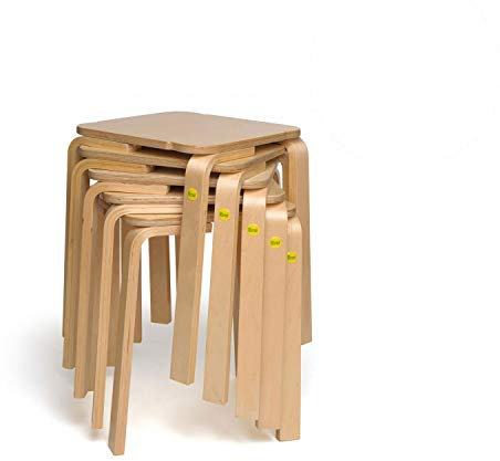 5x Erzi Hocker 48 aus Formholz Birke bis 140kg belastbar Stuhl stapelbar