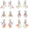 Pinkgarden Clip On Ohrringe für Kleine Mädchen, Einhorn Ohrringe für Kinder, 6 Paare, Bestes Geschenk