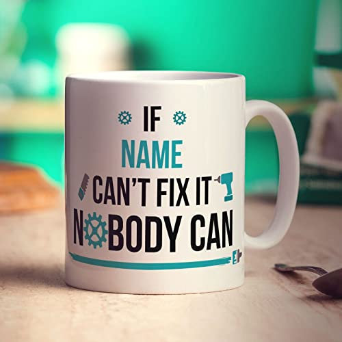 Printster Personalised Fix It Mug with Name - Gift for Dad, Grandad, Uncle, Colleague, Man - 11oz Ceramic Cup