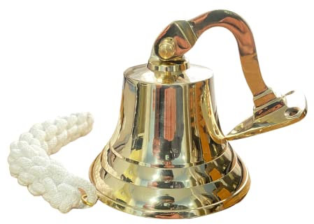 VCraft Antique Brass Wall Bell Vintage Ship's School Pub Last Orders Dinner Door 4 inch, 4 x 2 (NMHG764)