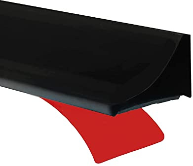Esufeir 118/3M Black Wet Room Floor Barrier for Bathroom,Shower Tray | Silicone Shower Dam Door Threshold,Bath Edging Trim Water Retaining Seal Strip,Self-Adhesive Water Stopper for Kitchen Sink