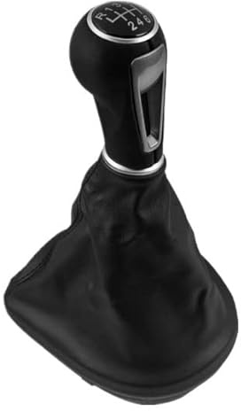 car passion Funda + Pomo + Aro con Marco Compatible con Seat 6 Velocidades | Funda de Cambio de Coche con Costuras Negras - Compatible con Seat Leon, Altea y Toledo de 2005 a 2012 de 6 Velocidades