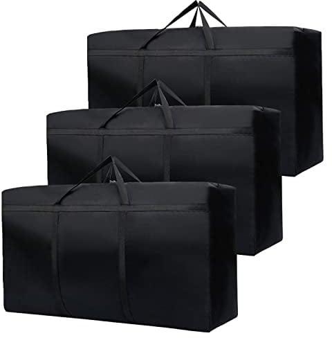 SUOHINAO 3 Pack 180L Large Storage Bags with Zips,Heavy Duty Moving Bags,Large Moving Boxes for Clothes,Duvet,Bedding,Moving House,Blankets