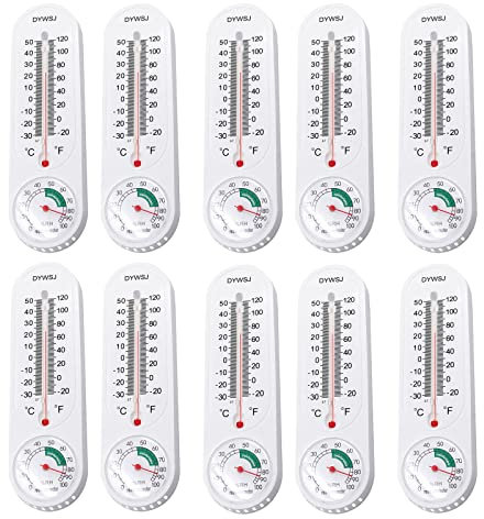 Lot de 10 thermomètres muraux hygromètre pour élevage, serre, lecteur de température domestique