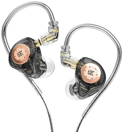 KZ EDX PRO in EAR Monitor, cuffia auricolare HiFi a bassa frequenza a bassa da 10 mm con cavo di progettazione staccabile da 0,75 mm (nero traslucido, senza microfono)