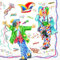 20 Servietten Clowns in Partystimmung | Karneval | Fasching | Kindergeburtstag | Tischdeko | Decoupage | Serviettentechnik 33x33cm