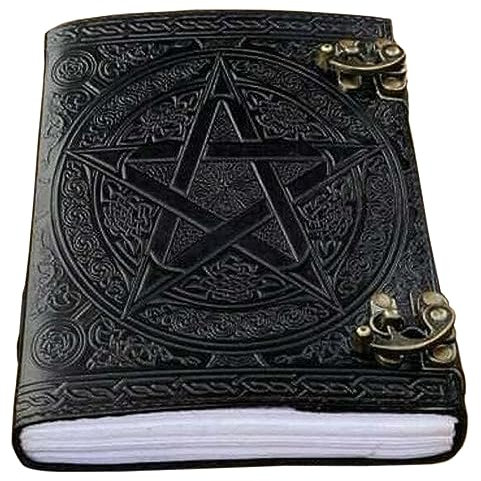 200 pages Large pentagram journal leather journal diary embossed large pentacle notebook writing leather notebook handmade leather journal leather grimoire leather sketchbook book of shadows 7 x 10