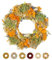 PHILARO Trockenblumenkranz Ø 28cm - kein Plastik I Trockenblumen Premium Qualität aus Europa - Wandkranz - Türkranz - Tischkranz – Deko - 6 Varianten - Orange-Grün