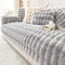 LINGKY Couch Überzug, Sofa Überzug 1/2/3/4 Sitzer L Form Sofa Cover Sofabezug Ecksofa, Universelle Sofaschoner rutschfest, Plüsch Sofa Sitzkissenbezug für Wohnzimmer (Hellgrau,110x180cm)