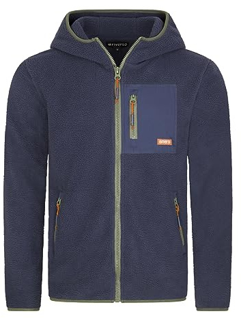 riverso Fleecejacke Herren mit Kapuze Regular Fit RIVHenning Teddyfleece Kapuzenjacke Winterjacke Übergangsjacke Stehkragen Beige Schwarz Grün S M L XL XXL 3XL 4XL 5XL